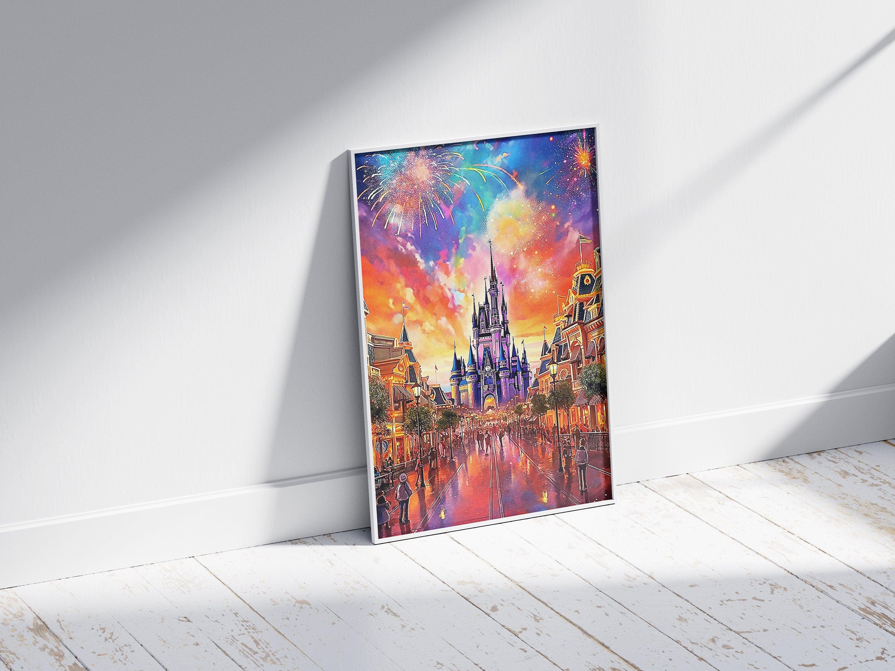 Orlando Poster, Florida Theme Park Gift, Vibrant Retro Poster, Vintage USA Travel Print, Colorful 70s Download