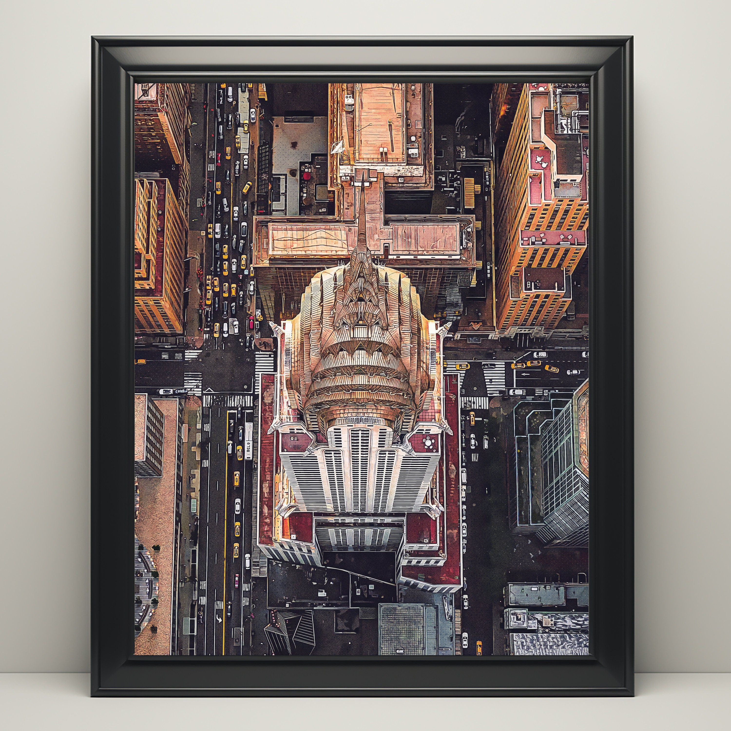 Chrysler Building Print, New York Streets, View From Above, NYC Cityscape Poster, Manhattan Gift, Home Decoration For Traveller - DreamBrothers