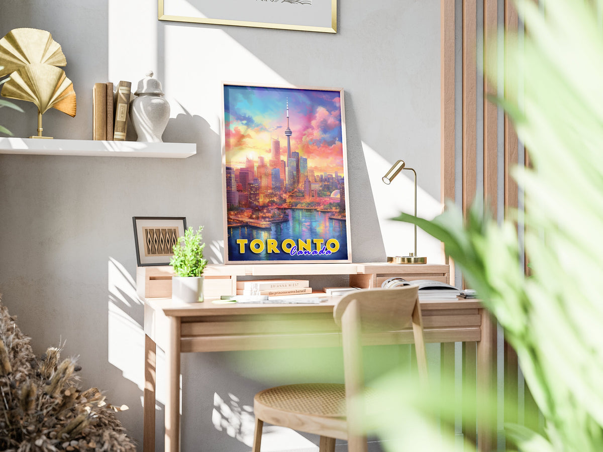 Toronto Art Poster, Canada Lights, Magic Travel Poster, Home Decoration For Traveller, USA Travel Gift, Colorful Aesthetic Print - DreamBrothers