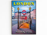 London bei Nacht, Piccadilly Circus-Print, U-Bahn, London-Retro-Poster, Pop-Reiseposter, Subway, Geschenk für Reisende aus Großbritannien, Wohnaccessoires für Reisende
