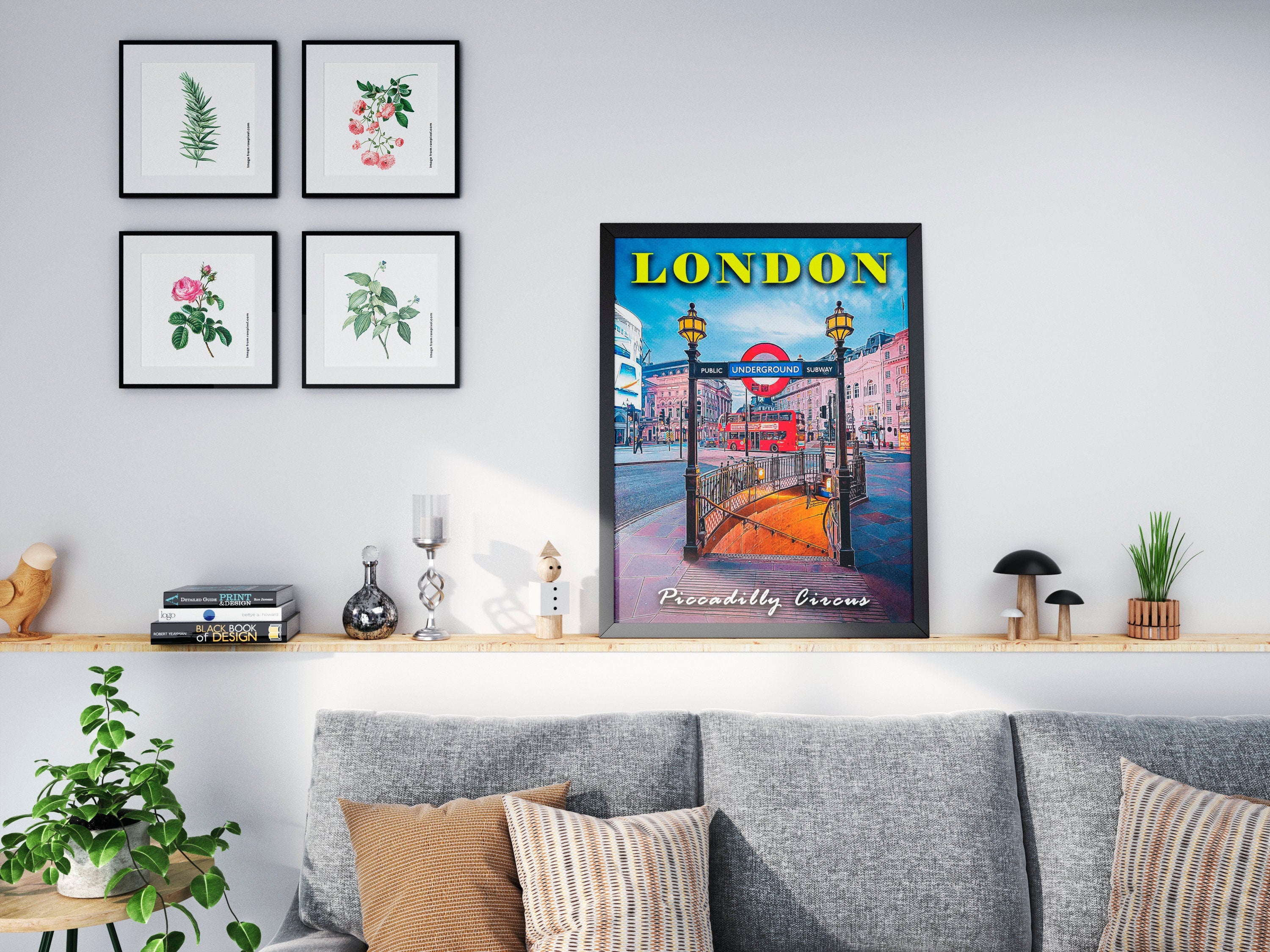 London Night, Piccadilly Circus Print, Underground, London Retro Poster, Pop Travel Poster, Subway, UK Travel Gift, Home Decor For Traveller