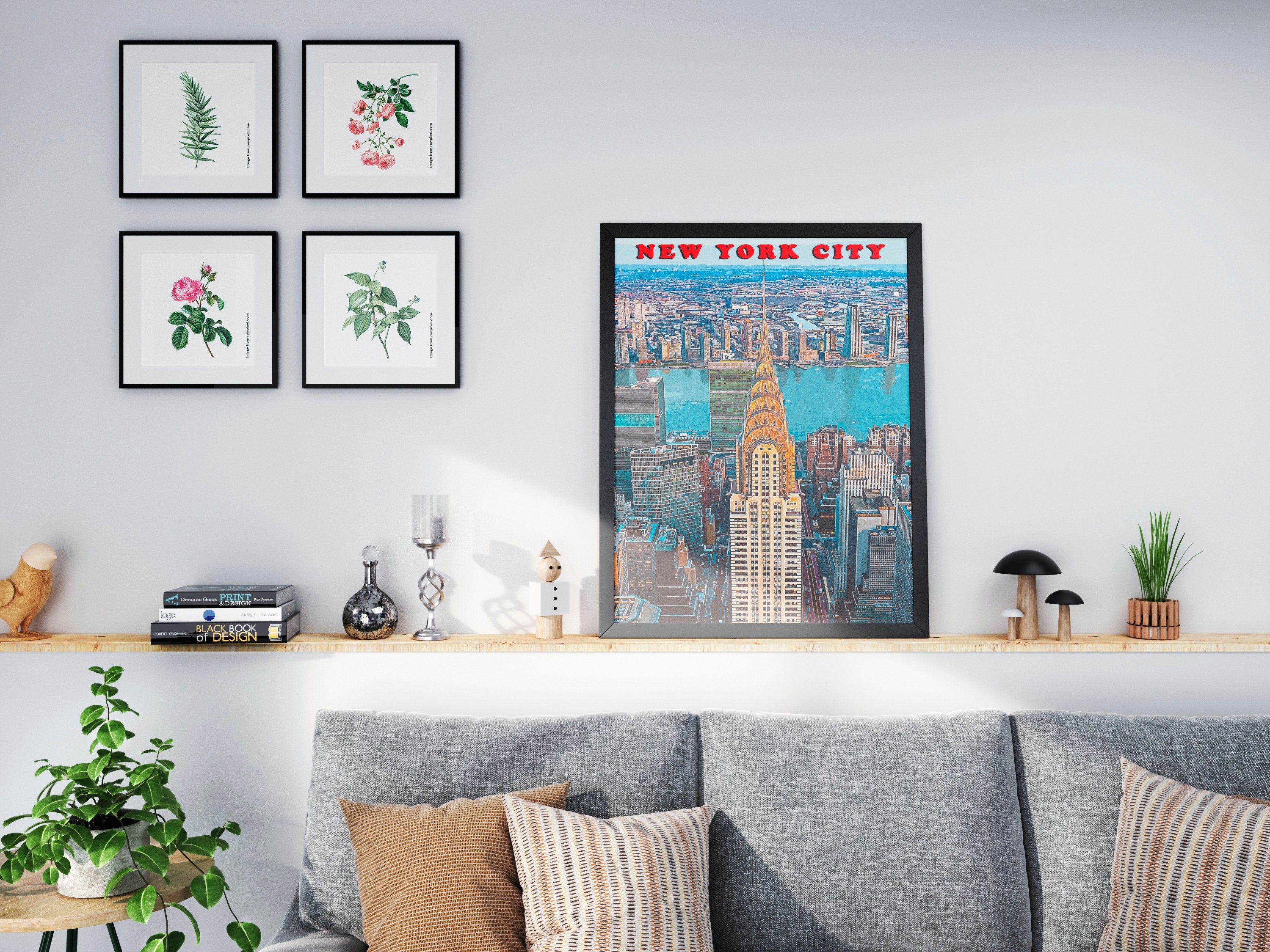 Chrysler Building Vintage Travel Poster, Manhattan Skyline Wall Art, New York Retro Poster, NYC Gift, USA DIY - DreamBrothers