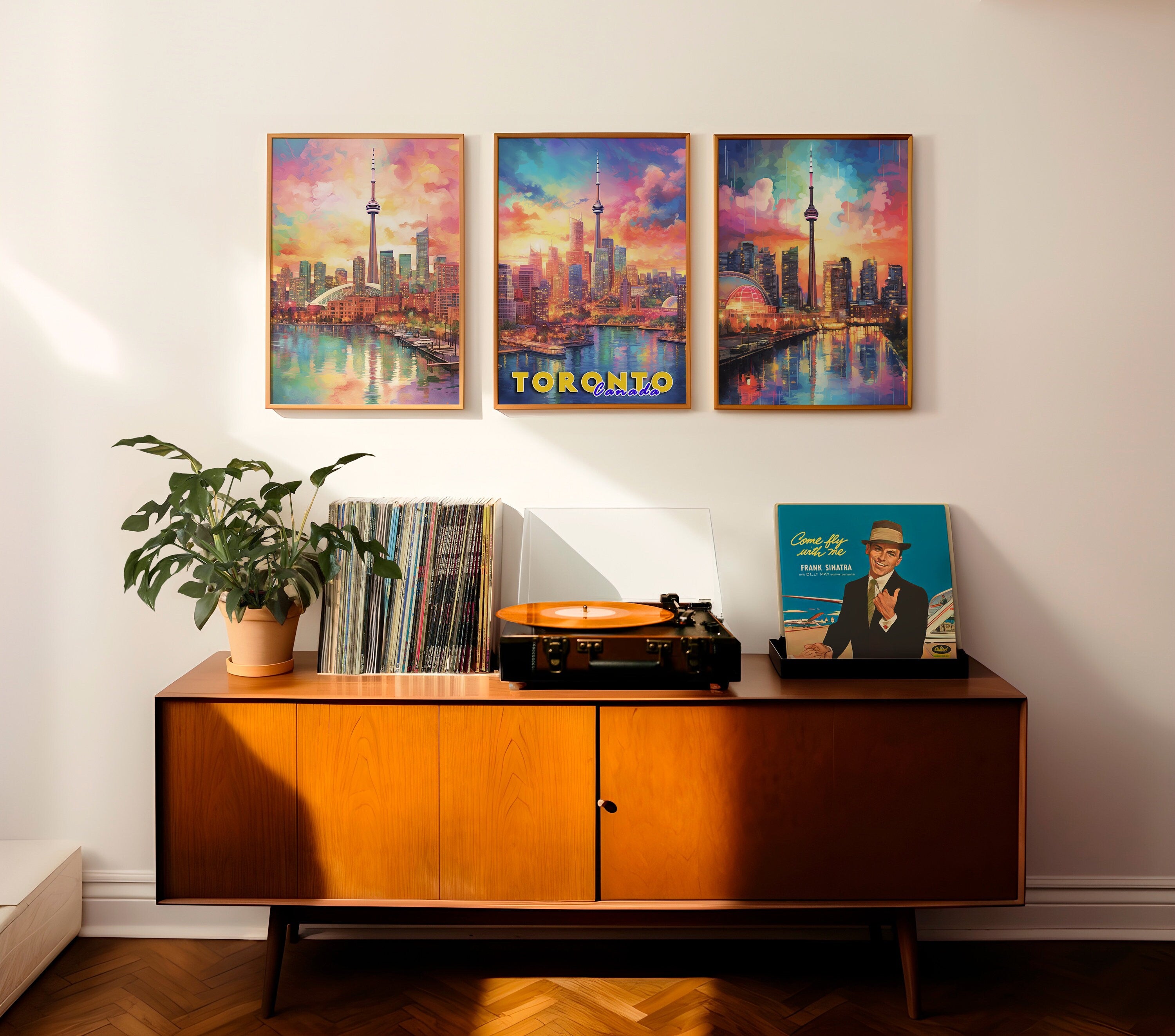 Toronto Art Poster, Set Of 3 Prints, Canada Lights, Magic Travel Poster, Home Decoration For Traveller, Colorful Aesthetic Printsuns - DreamBrothers