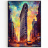 New York City Travel Poster, Pop Lights, Manhattan Colorful Wall Art, Vibrant USA Print, Handmade USA Travel Gift, NYC Oil Painting