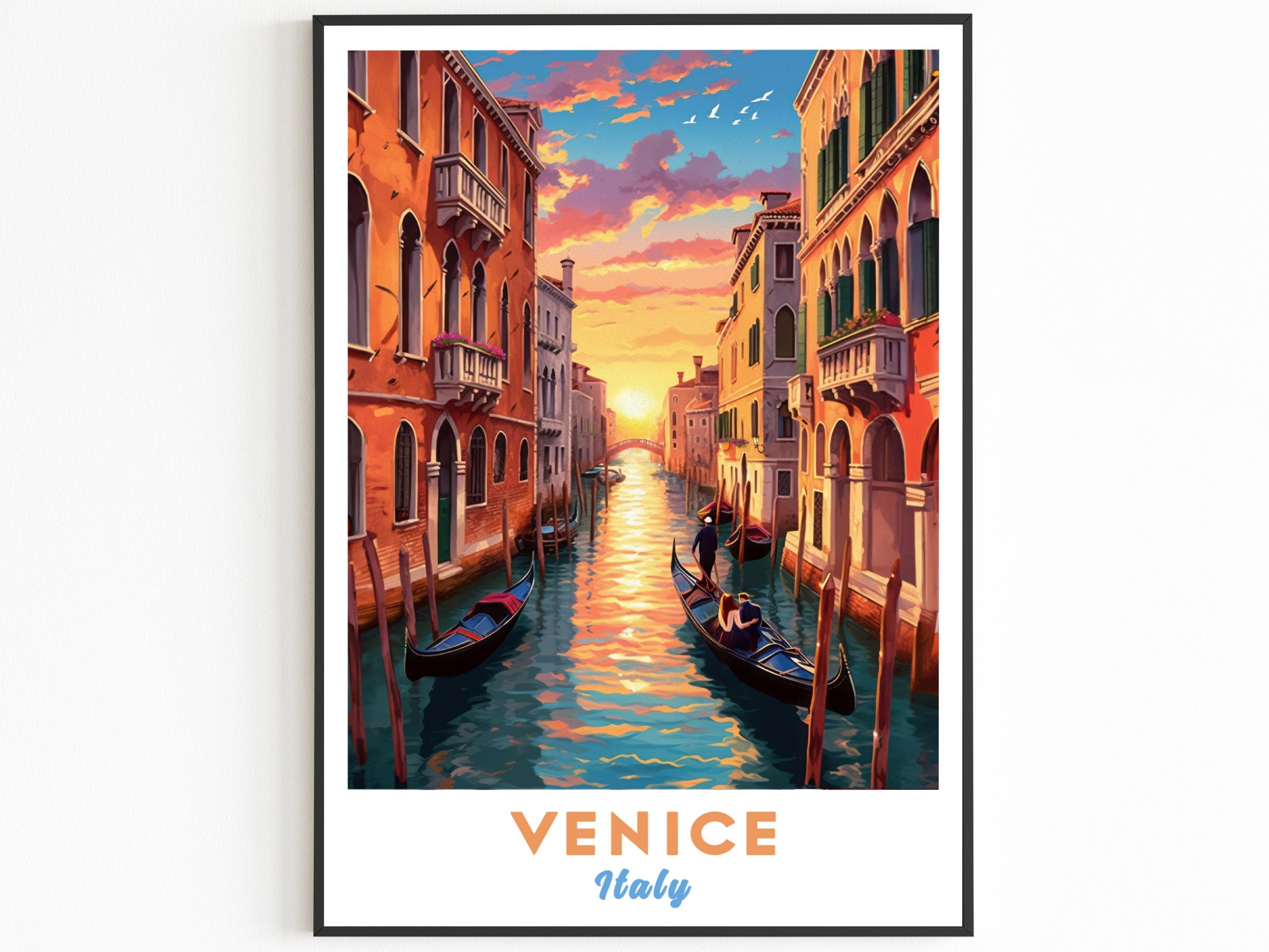 Venice Poster, Oil Painting Art, Romantic Wall Decor, Aesthetic Couple Gift, Italy Printable, Perfect Gift For Her, Valentine's Day Print - DreamBrothers