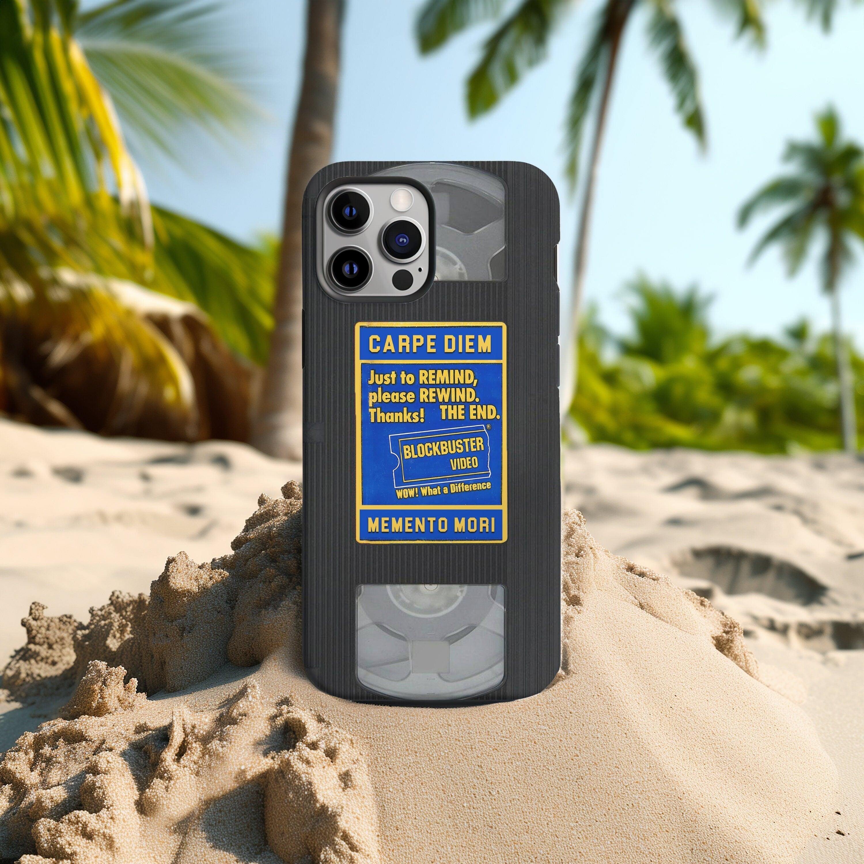 Blockbuster Video VHS Cassette Tape Phone Case, Motivational Movie Art, Memento Mori Poster, Retro iPhone Cover, 90s Nostalgia Gift