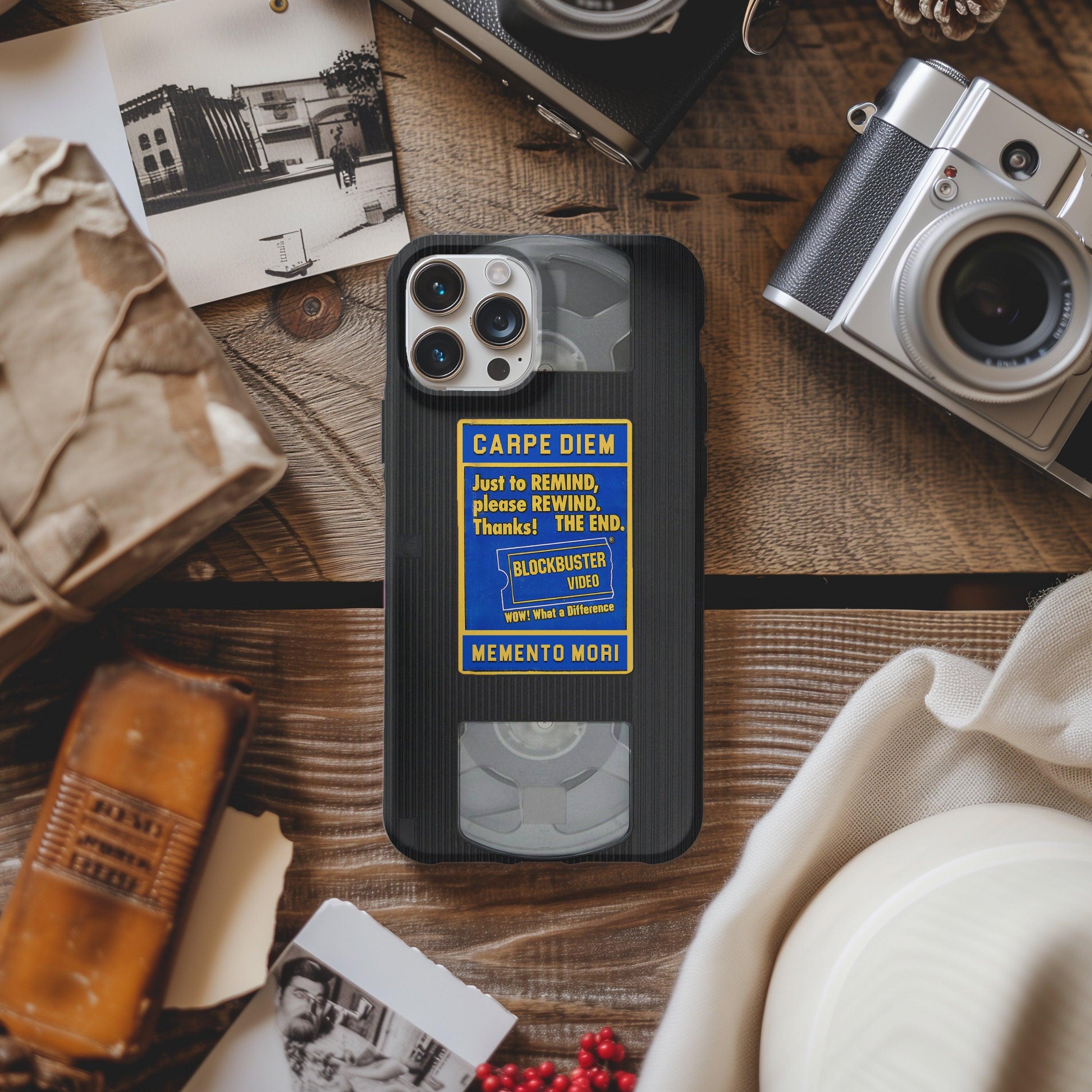 Memento Mori VHS Cassette Tape Phone Case, Stoic Quote Art, Blockbuster Video Poster, Retro iPhone Cover, 90s Nostalgia Gift