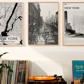 New York City Set of 3, Aesthetic Vintage Posters - DreamBrothers