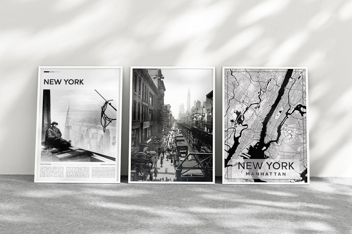 New York City Set of 3, Aesthetic Vintage Posters - DreamBrothers