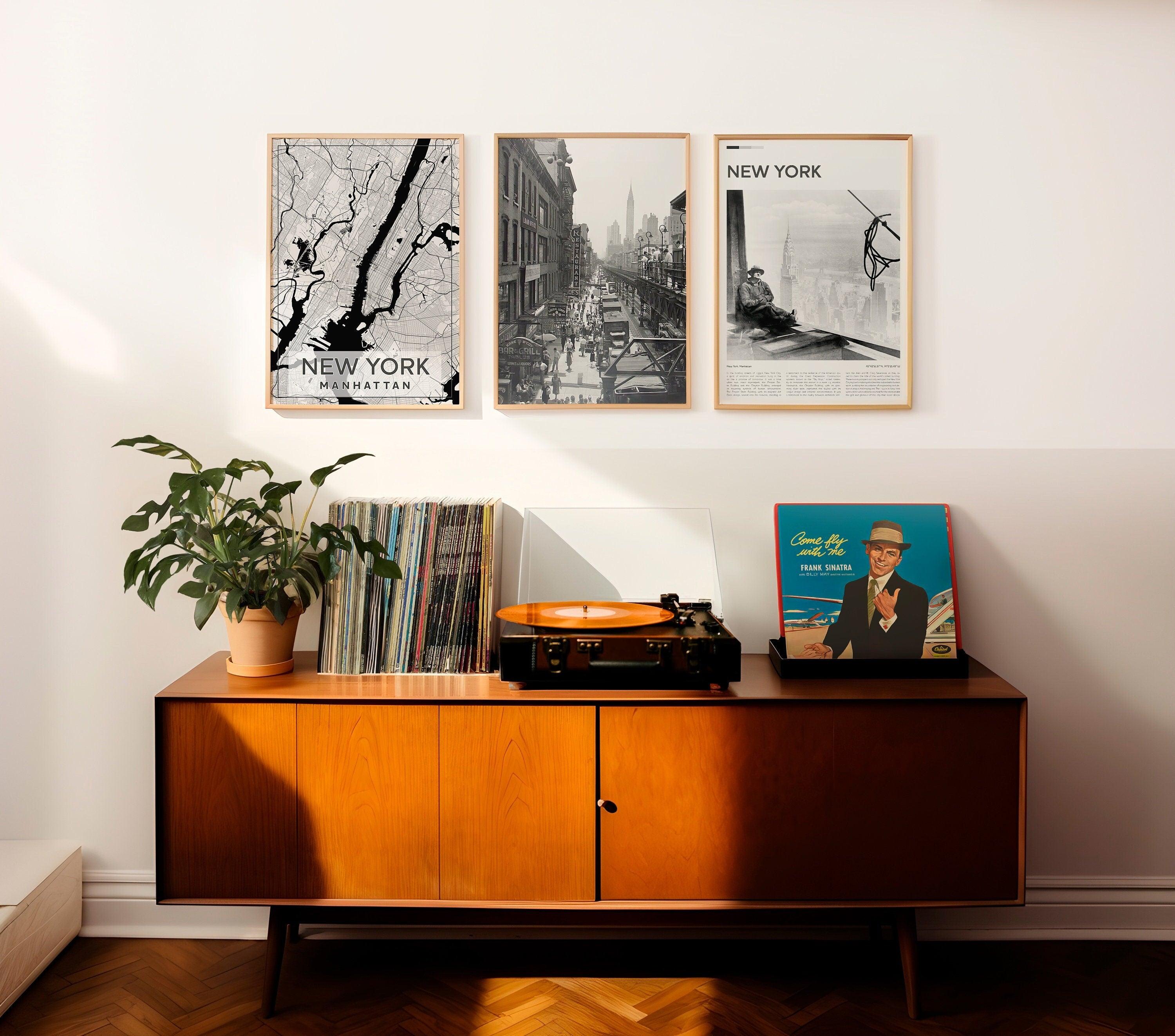 New York City Set of 3, Aesthetic Vintage Posters, Black And White Photo Gallery, USA Travel Gift, Vintage Gallery Set - DreamBrothers